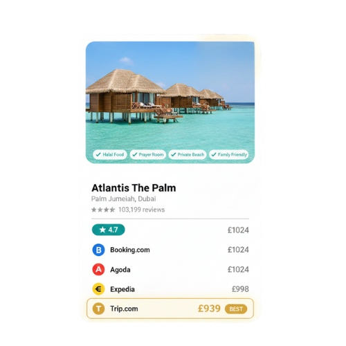 Same hotel. Up to £85 less.